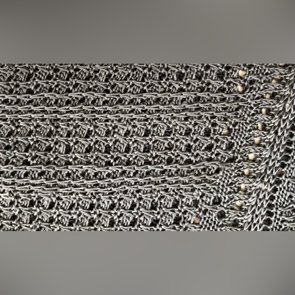 Rachel Roy black open knit sweater with vegan leather detail.  XL - Picture 9 of 9